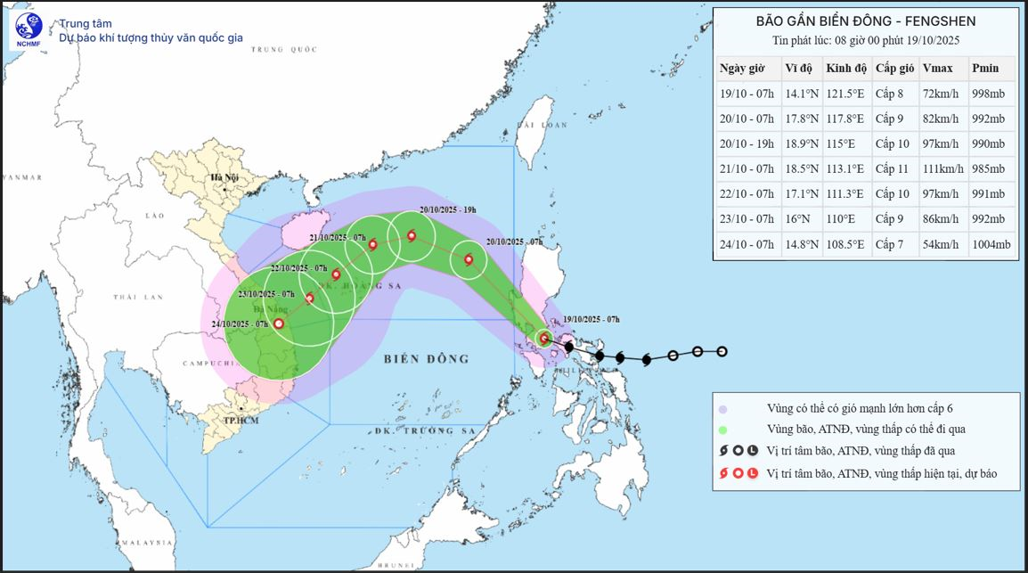 Bão Fengshen áp sát Biển Đông, gió giật cấp 13 